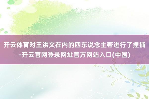 开云体育对王洪文在内的四东说念主帮进行了捏捕-开云官网登录网址官方网站入口(中国)