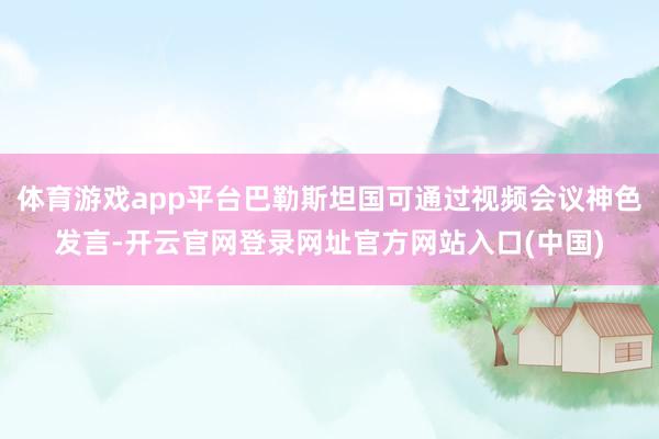 体育游戏app平台巴勒斯坦国可通过视频会议神色发言-开云官网登录网址官方网站入口(中国)