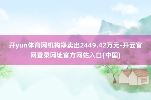 开yun体育网机构净卖出2449.42万元-开云官网登录网址官方网站入口(中国)