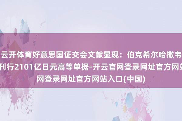 云开体育好意思国证交会文献显现：伯克希尔哈撒韦提交央求 拟刊行2101亿日元高等单据-开云官网登录网址官方网站入口(中国)